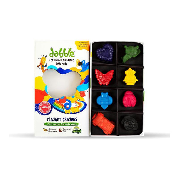 Child-Safe Crayons Made of Beeswax and Natural Dyes - Box of 8
