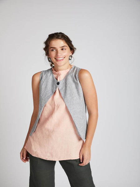 Women's Natural Hemp Crossroad Over Jacket - Blue Stripes