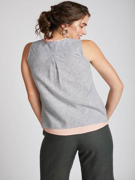Women's Natural Hemp Crossroad Over Jacket - Blue Stripes