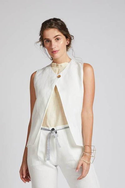 Women's Natural Hemp Crossroad Over Jacket - White