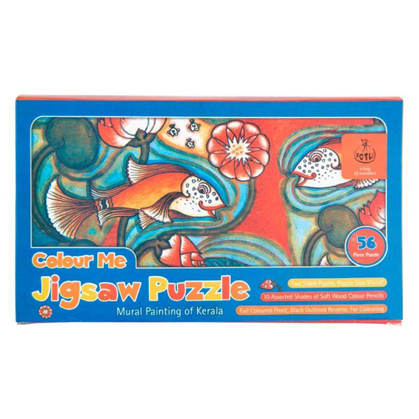 Children's Colouring Kit and Jigsaw Puzzle - Kerala Mural Painting