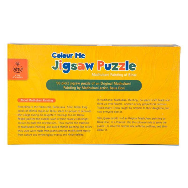 Children's Colouring Kit and Jigsaw Puzzle - Madhubani Painting