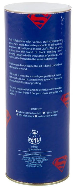Block Print your T-Shirt Kit - Blue Superman
