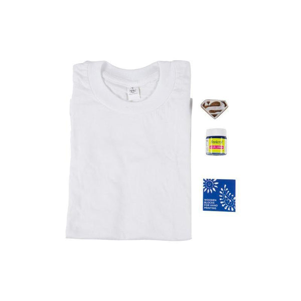 Block Print your T-Shirt Kit - Blue Superman