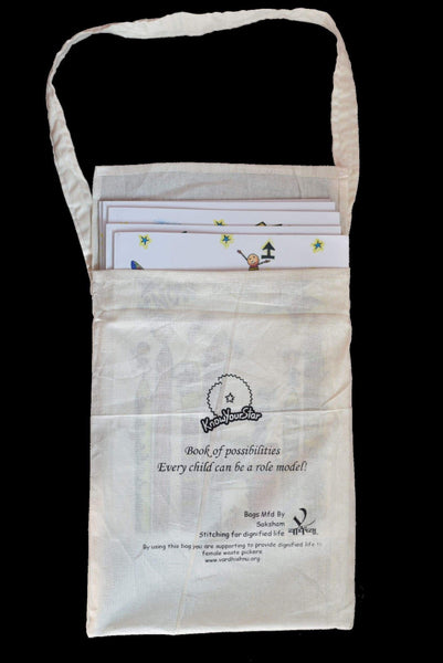 Pack of 5 books + handmade khadi bag