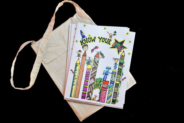 Pack of 5 books + handmade khadi bag