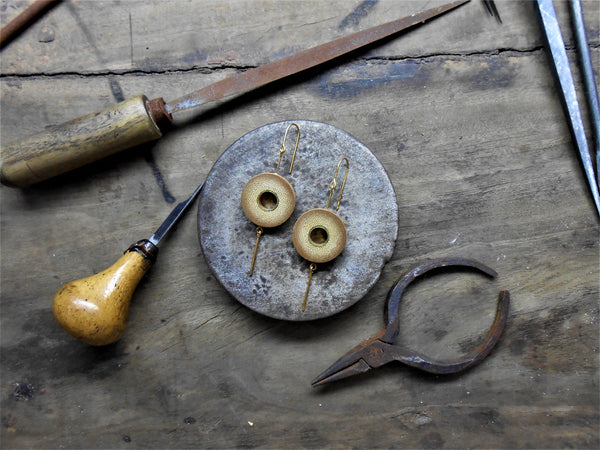 Muskan Handcrafted Gold Earrings (MG-2) in Bamboo and Gold-plated Brass