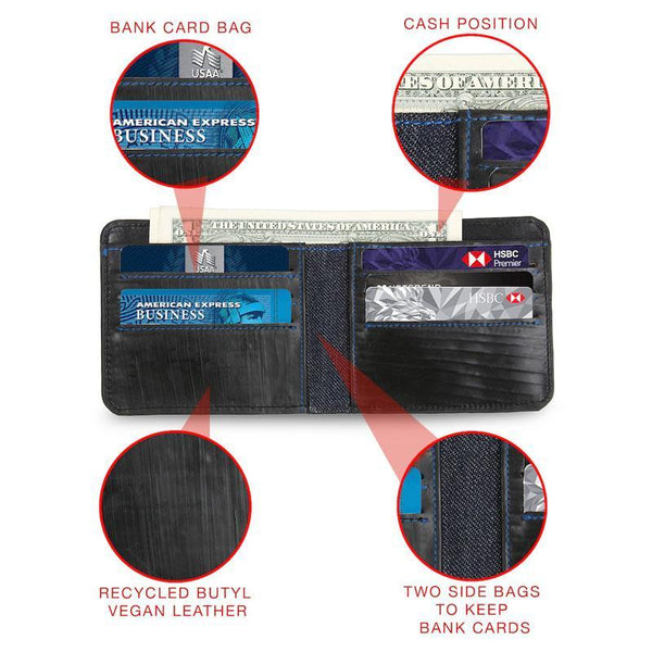 Upcycled Denim Men's Bifold Wallet/ Card Holder
