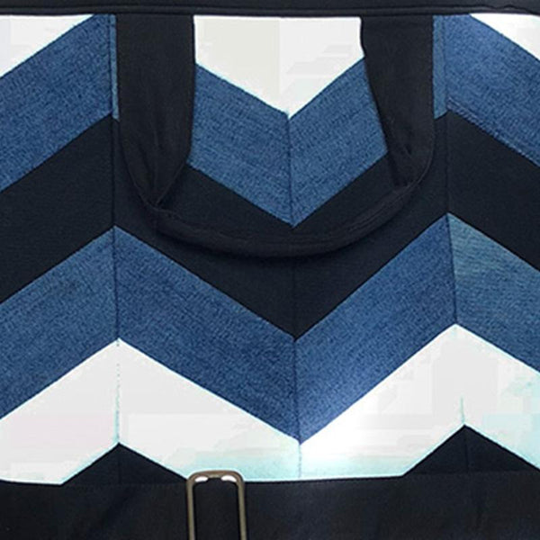 Upcycled Denim Laptop Bag - Chevron Patchwork
