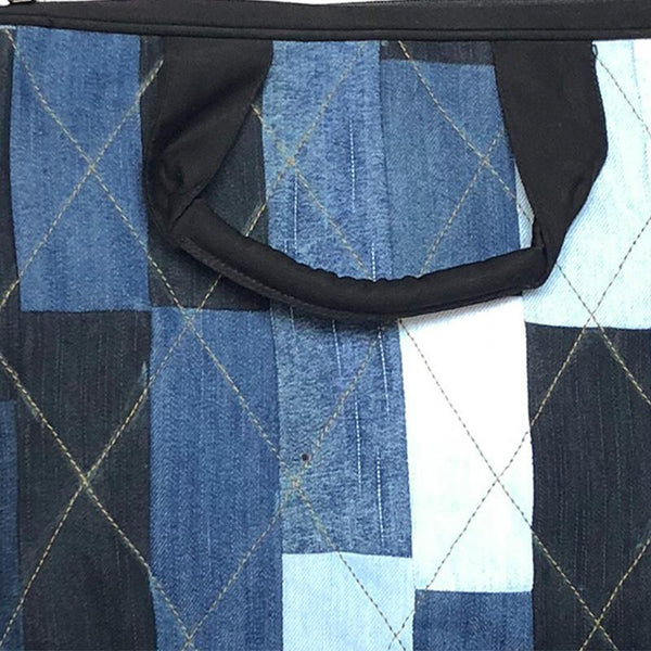 Upcycled Denim Laptop Bag - Rectangular Patchwork