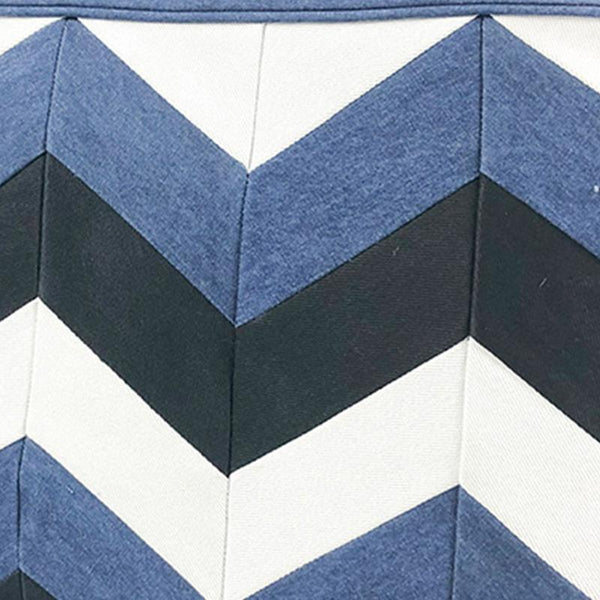 Upcycled Denim Laptop Sleeve - Chevron Patchwork