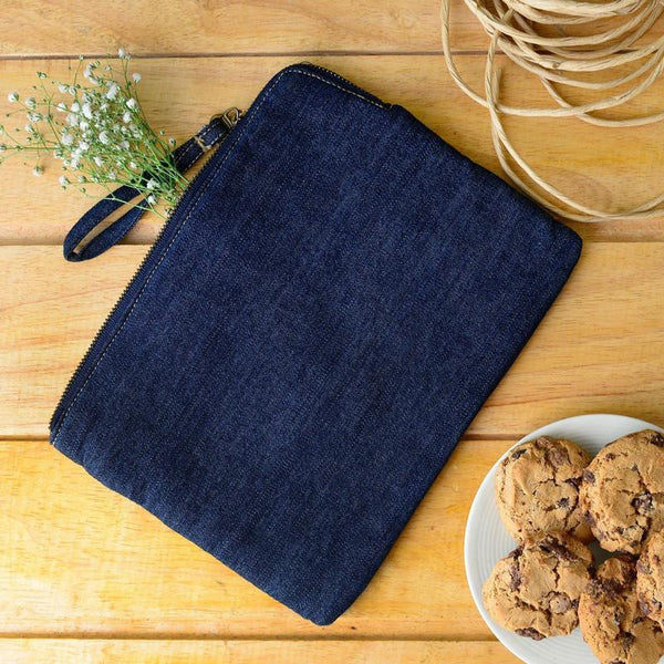 Upcycled Denim Wide Tablet Sleeve