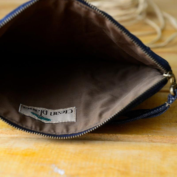 Upcycled Denim Wide Tablet Sleeve