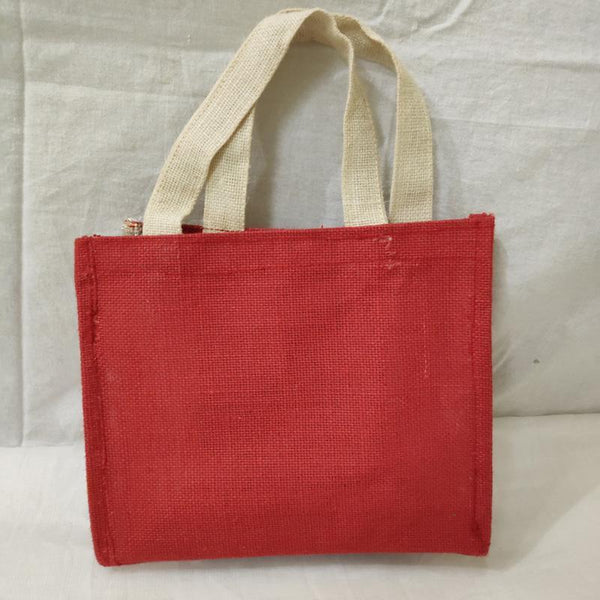 Jute Designer Gift Bag - Red from Agiripalli, Andhra Pradesh