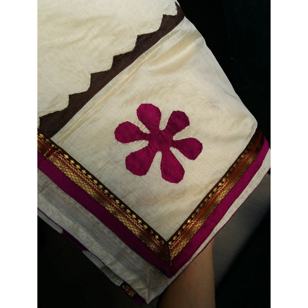Designer Dupatta (Purple) - Created with upcycled fabric