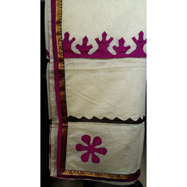 Designer Dupatta (Purple) - Created with upcycled fabric