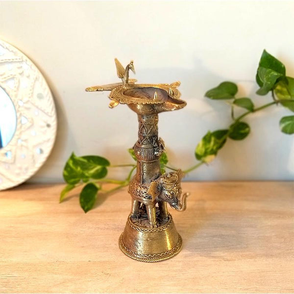 Handcrafted Dhokra Elephant Oil Lamp