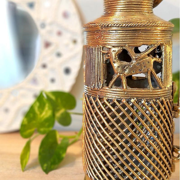 Handcrafted Dhokra Round Lantern (Tribal Dance)