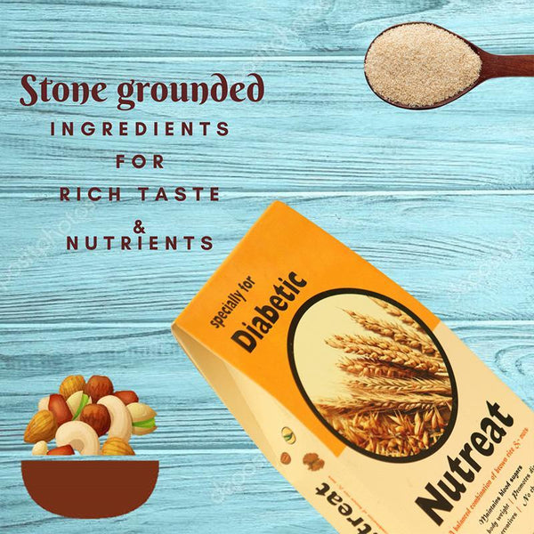 Handcrafted Diabetic-Friendly Stone-Ground Brown Rice Blended with Wheat, Flax seeds and Dry Fruits, 400g