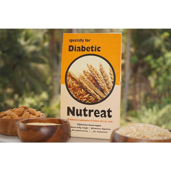 Handcrafted Diabetic-Friendly Stone-Ground Brown Rice Blended with Wheat, Flax seeds and Dry Fruits, 400g