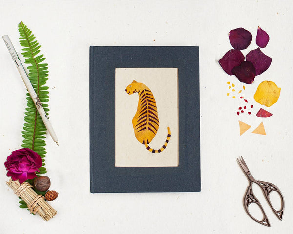 Floral Diary with Tiger Motif Handmade by Women Artisans (100 pages)