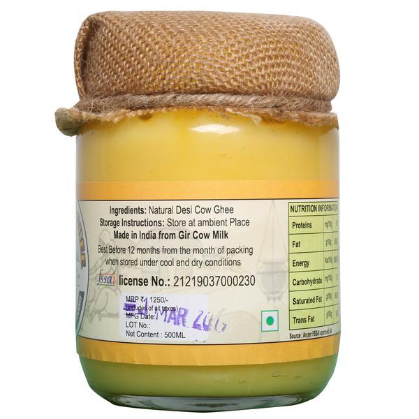 Desi Gir A2 Cow Ghee,  500ml