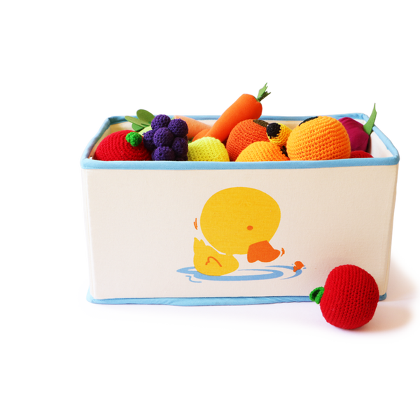 Foldable and Stackable Canvas Toy Storage Bin (Duck)