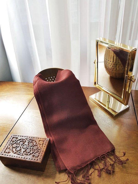 Eco-Friendly Hemp Scarf  - Oxblood
