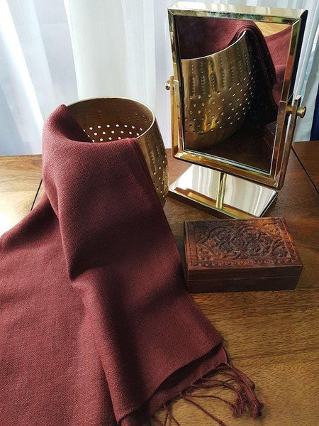 Eco-Friendly Hemp Scarf  - Oxblood