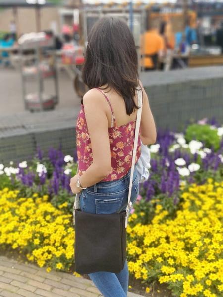Reusable Eco-friendly Canvas Cross Body Bag - Navy