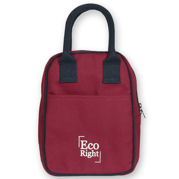Reusable Eco-friendly Canvas Lunch Tote Bag - Maroon