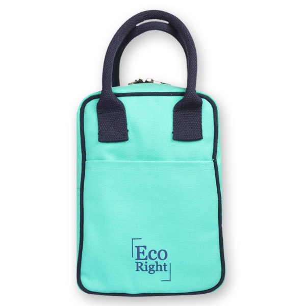 Reusable Eco-friendly Canvas Lunch Tote Bag - Aqua