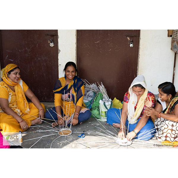 Waste Paper Bin Made of Upcycled Newspaper Handcrafted by Women Artisans