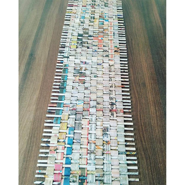 Upcycled Newspaper Table Runner Handcrafted by Women Artisans