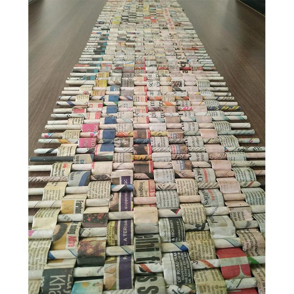 Upcycled Newspaper Table Runner Handcrafted by Women Artisans