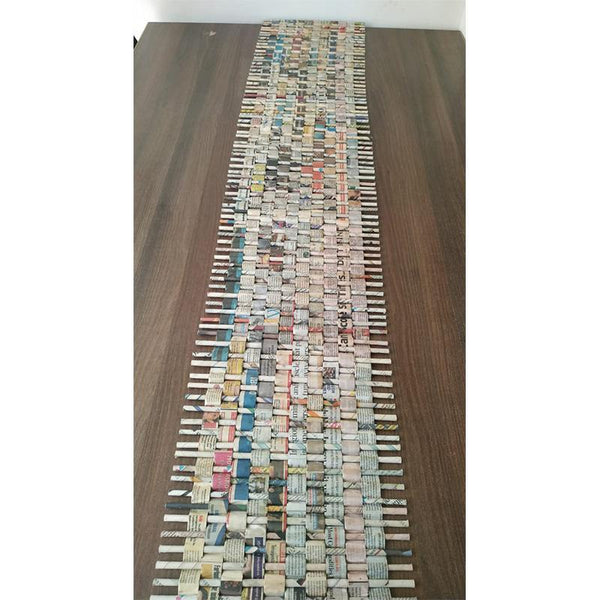 Upcycled Newspaper Table Runner Handcrafted by Women Artisans