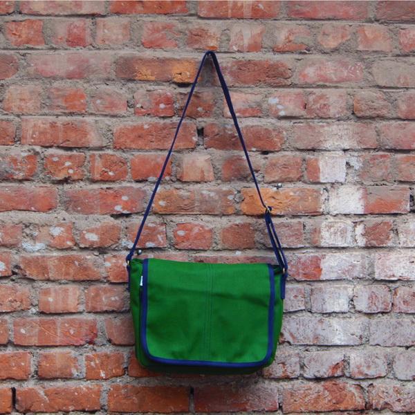 Reusable Eco-Friendly Canvas Messenger Bag - Dark Green