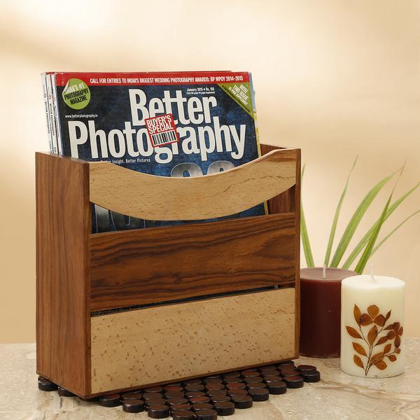 Handcarved Sheesham Wood Magazine/ Newspaper Stand