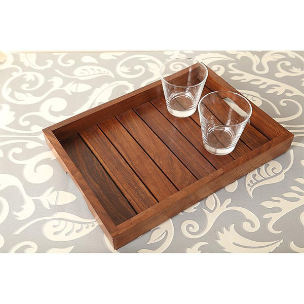 Sheesham Wooden Serving Tray Created by Traditional Artisans