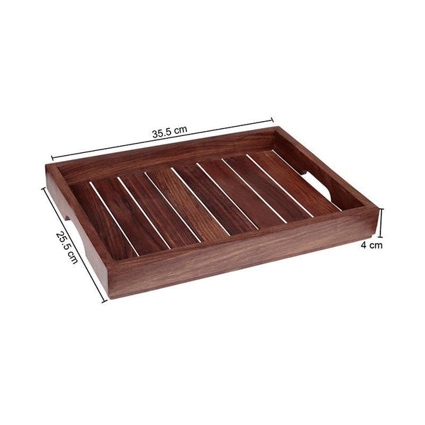 Sheesham Wooden Serving Tray Created by Traditional Artisans