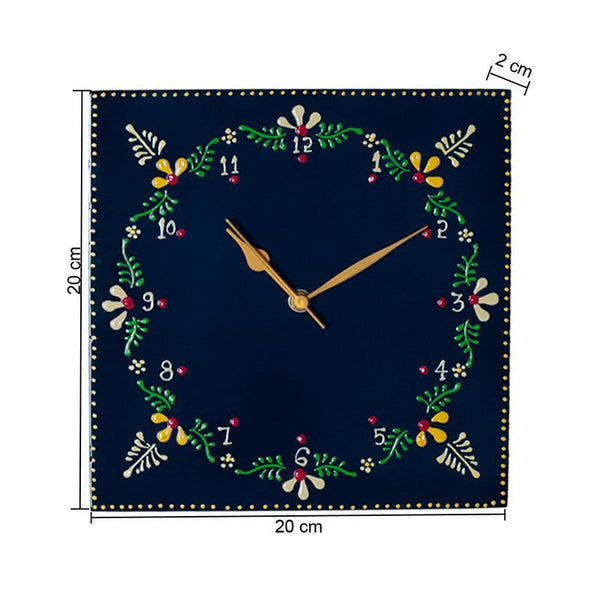 Hand Painted Wooden Wall Clock Crafted by Traditional Artisans
