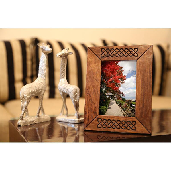 Hand-Carved Engraved Wooden Photo Frame created by Traditional Artisans