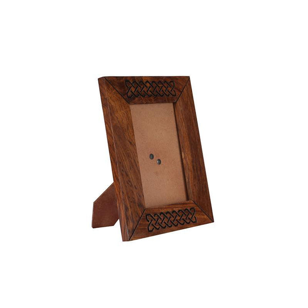 Hand-Carved Engraved Wooden Photo Frame created by Traditional Artisans