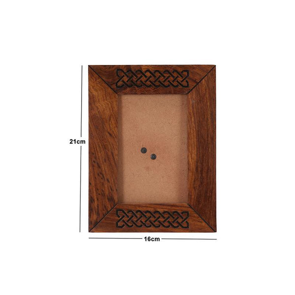 Hand-Carved Engraved Wooden Photo Frame created by Traditional Artisans
