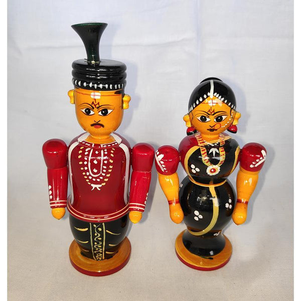 Wooden Buttabomma Marriage Couple Crafted by Etikoppaka Artisans