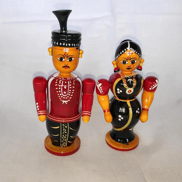 Wooden Buttabomma Marriage Couple Crafted by Etikoppaka Artisans
