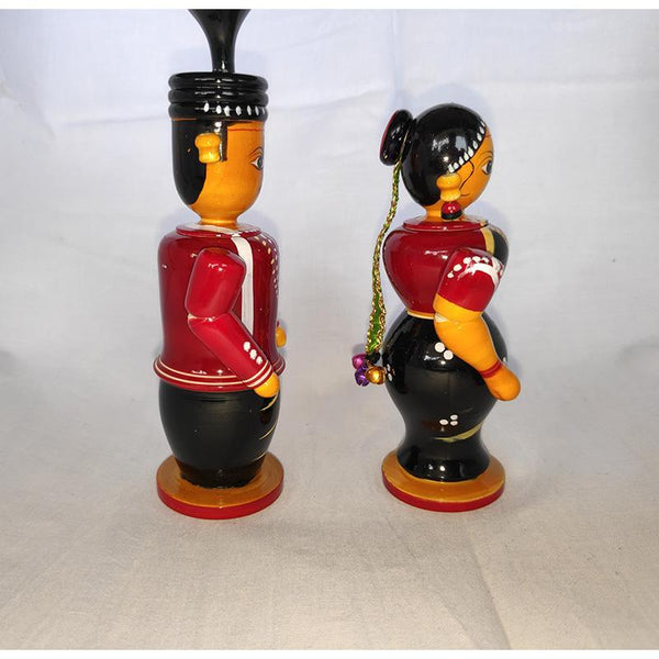 Wooden Buttabomma Marriage Couple Crafted by Etikoppaka Artisans