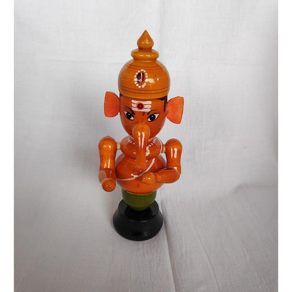 Wooden Standing Ganesh Idol Crafted by Etikoppaka Artisans