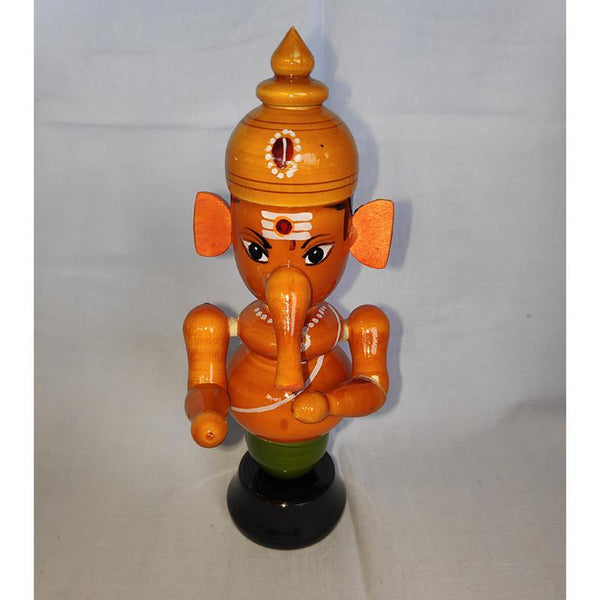 Wooden Standing Ganesh Idol Crafted by Etikoppaka Artisans