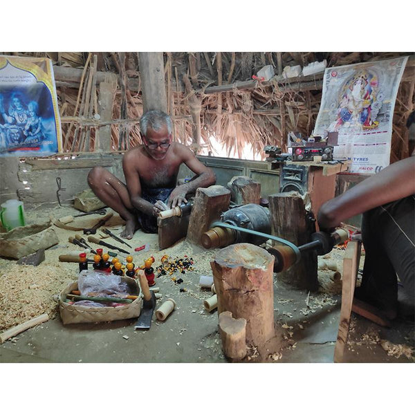 Wooden Standing Ganesh Idol Crafted by Etikoppaka Artisans